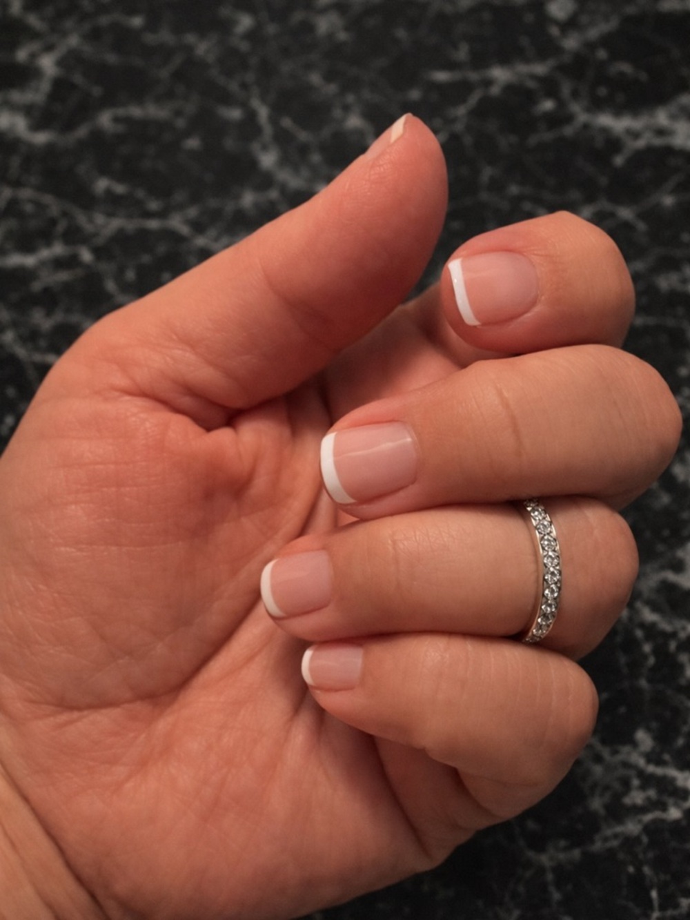 14k white gold wedding band. 1/2 carat diamonds